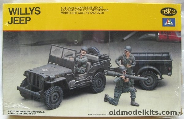 Testors 1/35 Willys Jeep Trailer and Troops - US Marines or US Army, 821 plastic model kit